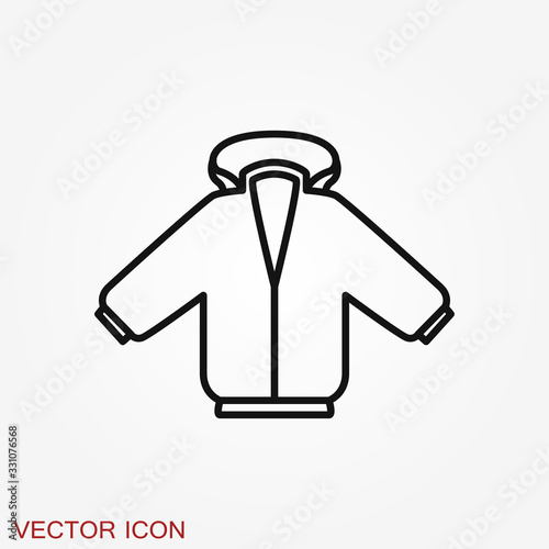 Jacket icon vector. Clothes icon on background.