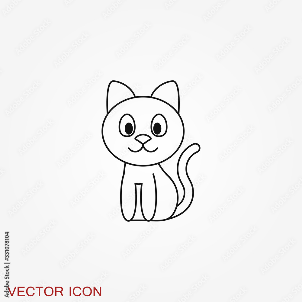 Obraz premium Kitty Vector Icon. Cat symbol isolated on background