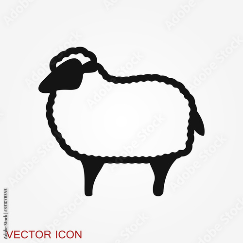 Lamb vector icon. Symbol of sheep on a background