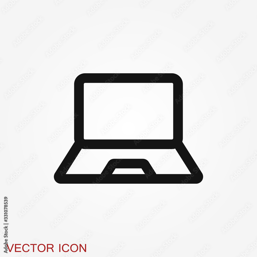 Laptop vector icon, vector illustration, flat design Laptop vector icon, vector illustration, flat design