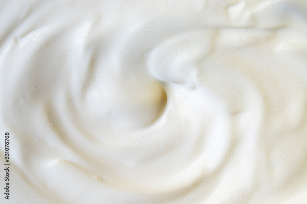 White texture background, sour cream. White texture background, sour cream.