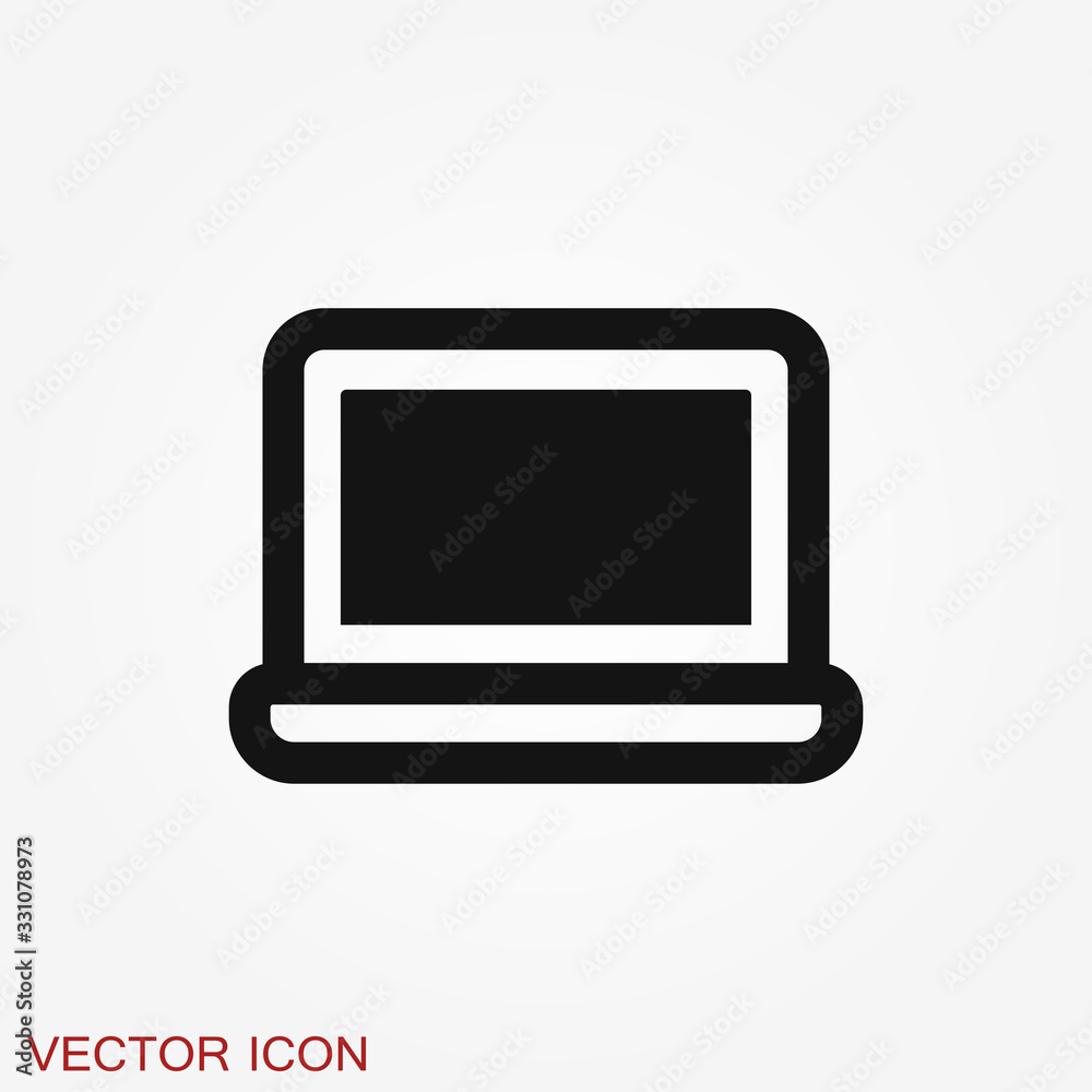 Laptop vector icon, vector illustration, flat design Laptop vector icon, vector illustration, flat design