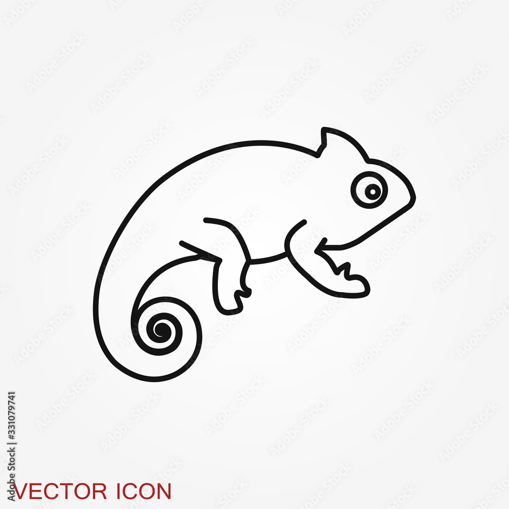 Fototapeta premium Vector Lizard icon on white background, Vector gecko