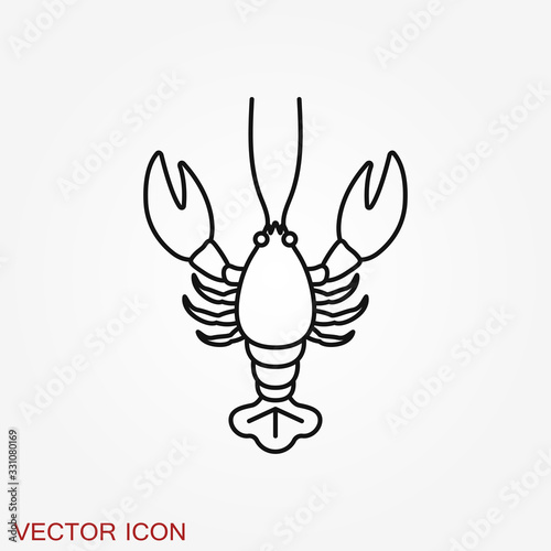 Lobster icon vector logo illustration isolated on background © ironsv