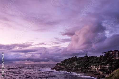 cloud drama and coastline at dawn