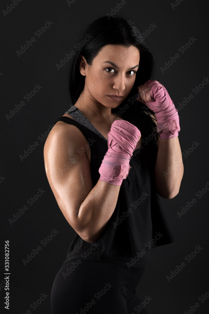 sexy girl training in the gym engaged in boxing sexy girl training in the gym engaged in boxing
