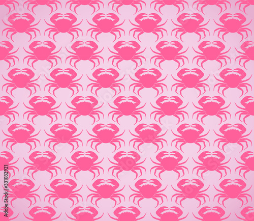 silhouette realistic crab seamless pattern