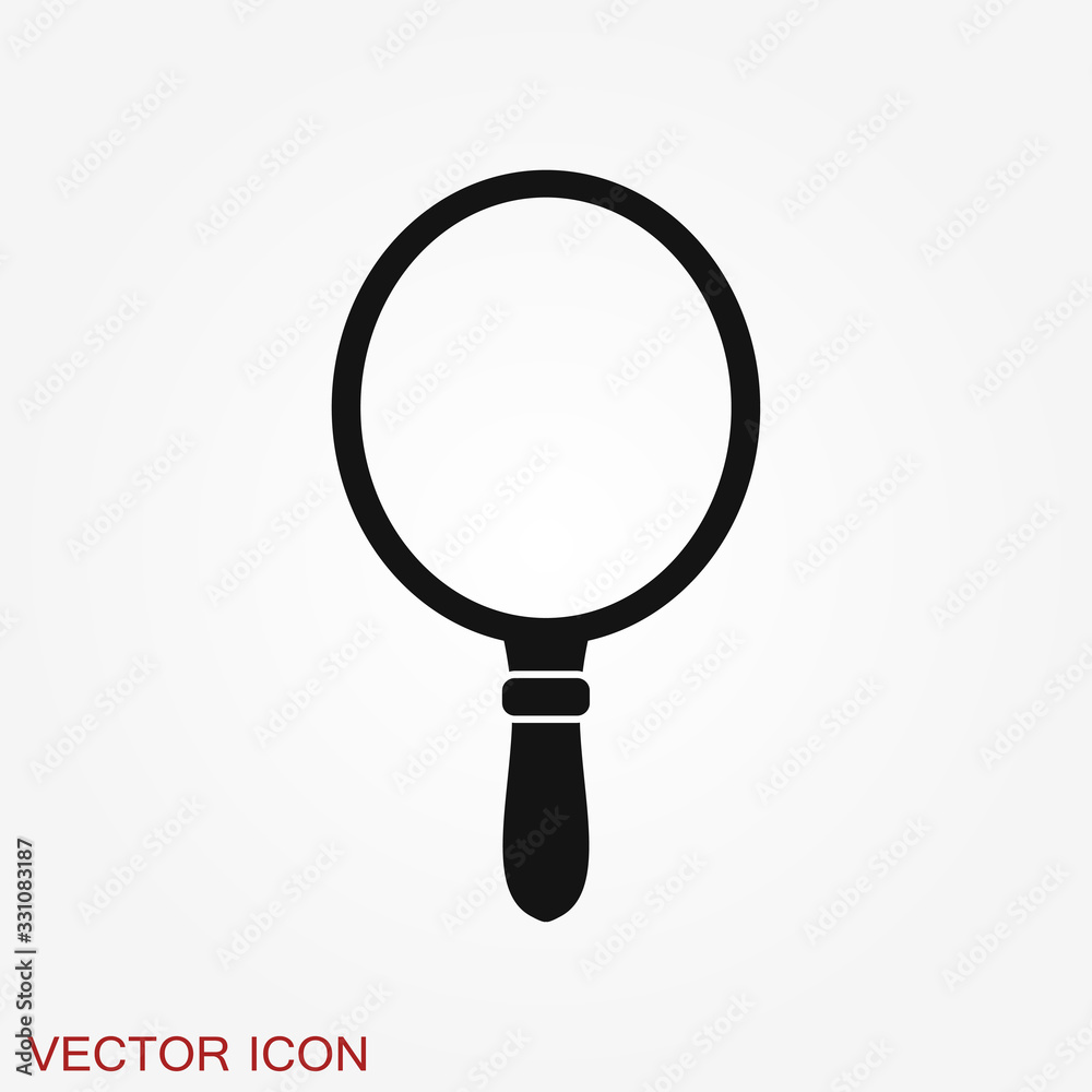 Mirror icon isolated on background. Design for banner, logo. Mirror icon isolated on background. Design for banner, logo.