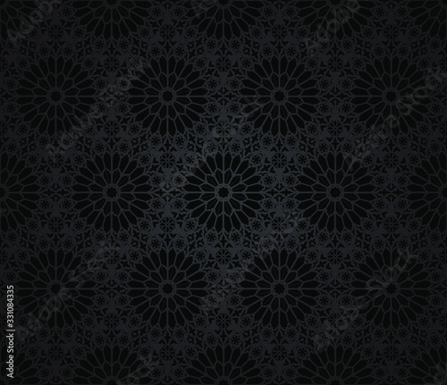 black gothic seamless pattern / gothic ornament background