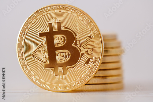 Obraz na plátne crypto currency business. bitcoin coin finance concept