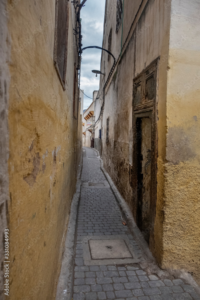 Alley in  Old Town of Fes, Morocco