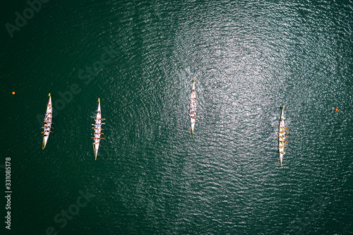 Dragon boat race top view