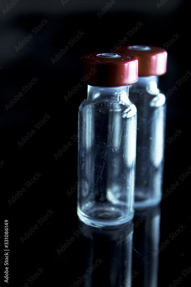 Vaccine vials against virus Vaccine vials against virus