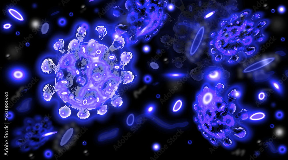 Coronavirus SARS-CoV-2 (Covid-19). Disease outbreak abstract background. Coronavirus SARS-CoV-2 (Covid-19). Disease outbreak abstract background.