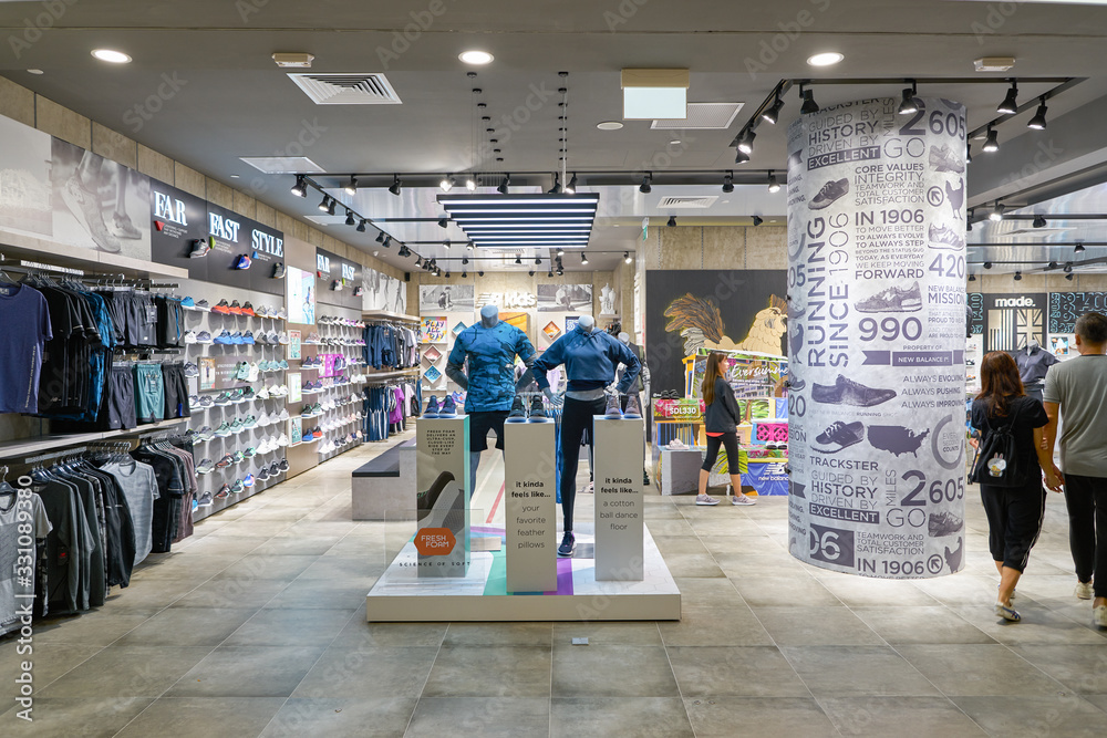 SINGAPORE - CIRCA APRIL, 2019: interior shot of New Balance store in Jewel  Changi Airport. Stock Photo | Adobe Stock