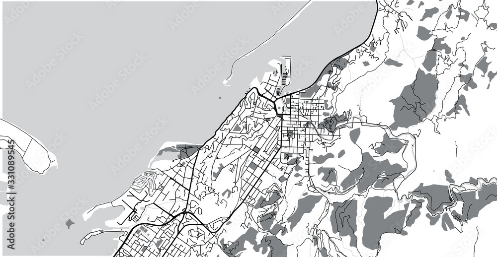 Naklejka premium Urban vector city map of Nelson, New Zealand