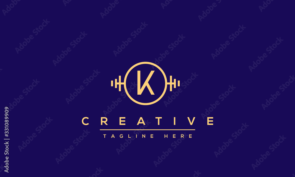 Fototapeta Abstract Monogram letter K Logo design concept. Minimalist k kk creative initial based Vector icon template. Graphic Alphabet Symbol for Corporate Business Company Identity.