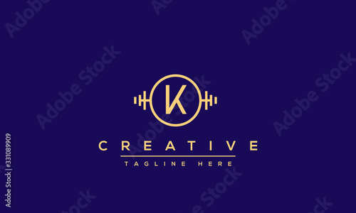 Fototapeta Abstract Monogram letter K Logo design concept. Minimalist k kk creative initial based Vector icon template. Graphic Alphabet Symbol for Corporate Business Company Identity.