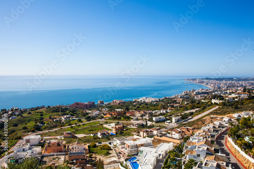 Fototapeta Naklejka Na Ścianę i Meble -  Fuengirola. Aerial view of Fuengirola. Costa del Sol, Malaga, Andalusia, southern Spain.