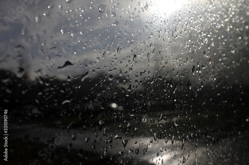 rain drops on the window ater rain