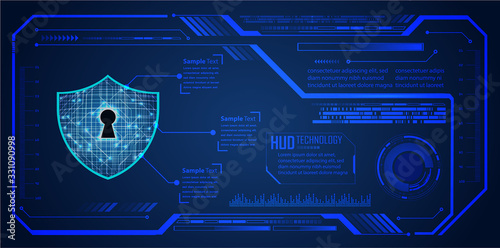 text box, HUD internet of things cyber technology,  Padlock security,