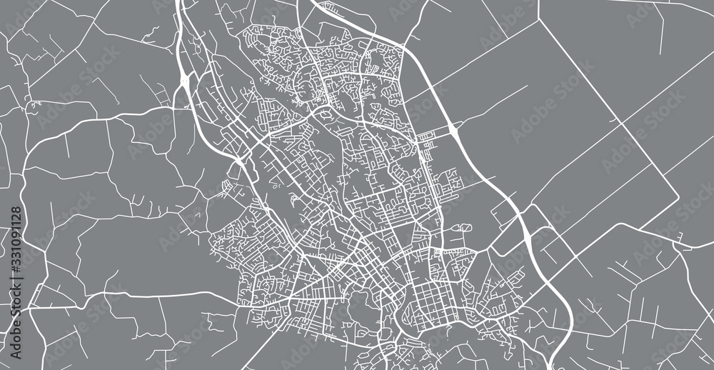 Urban vector city map of Hamilton, New Zealand