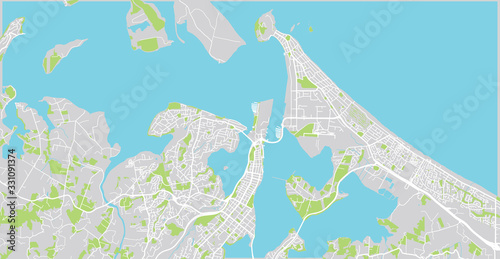Urban vector city map of Tauranga, New Zealand photo