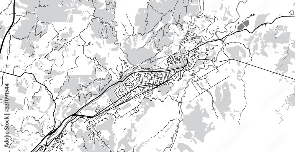 Urban vector city map of Upper Hutt, New Zealand