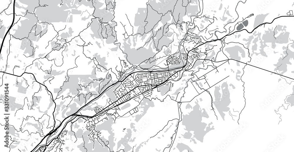 Obraz premium Urban vector city map of Upper Hutt, New Zealand