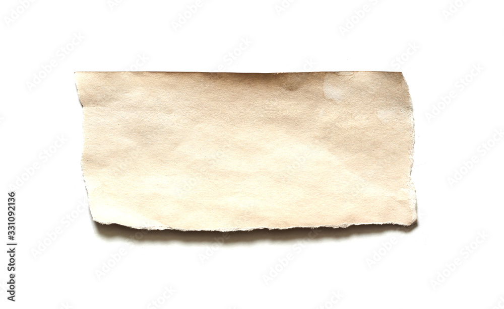 Old ripped paper isolated on white background with copy space for text Old ripped paper isolated on white background with copy space for text