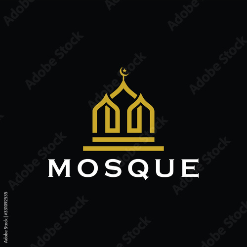 mosque icon vector symbol template