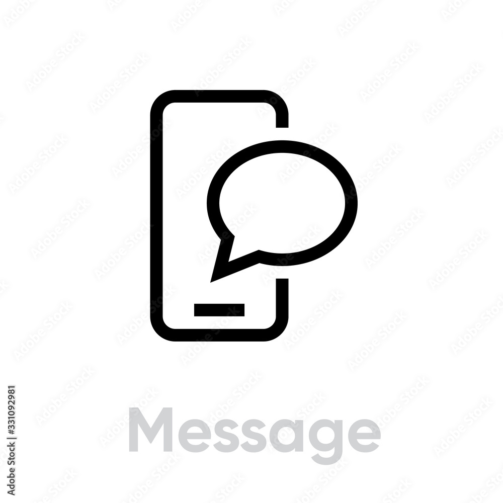 Message social icon. Editable line vector. Message social icon. Editable line vector.