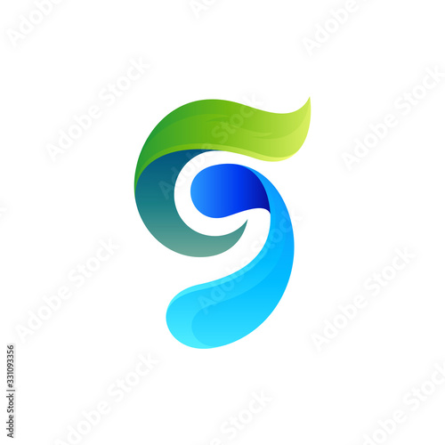 G logo design, creative initial letters logo with leaf and water drop shape in unity, suitable for nature care and environmentally, bio tech, health nutrition, natural herbal medicine.