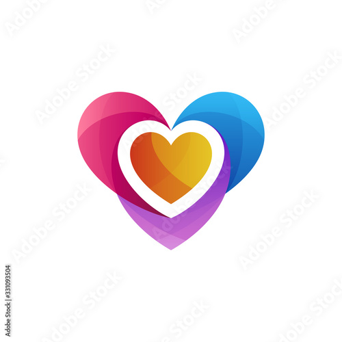 heart colorful logo design  abstract love vector illustration