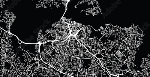 Urban vector city map of Auckland, New Zealand
