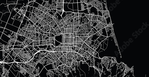 Urban vector city map of Christchurch, New Zealand