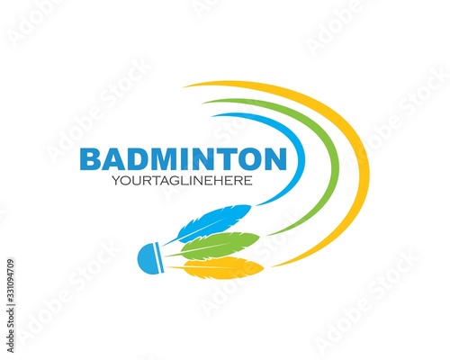shuttlecock vector icon logo illustration design