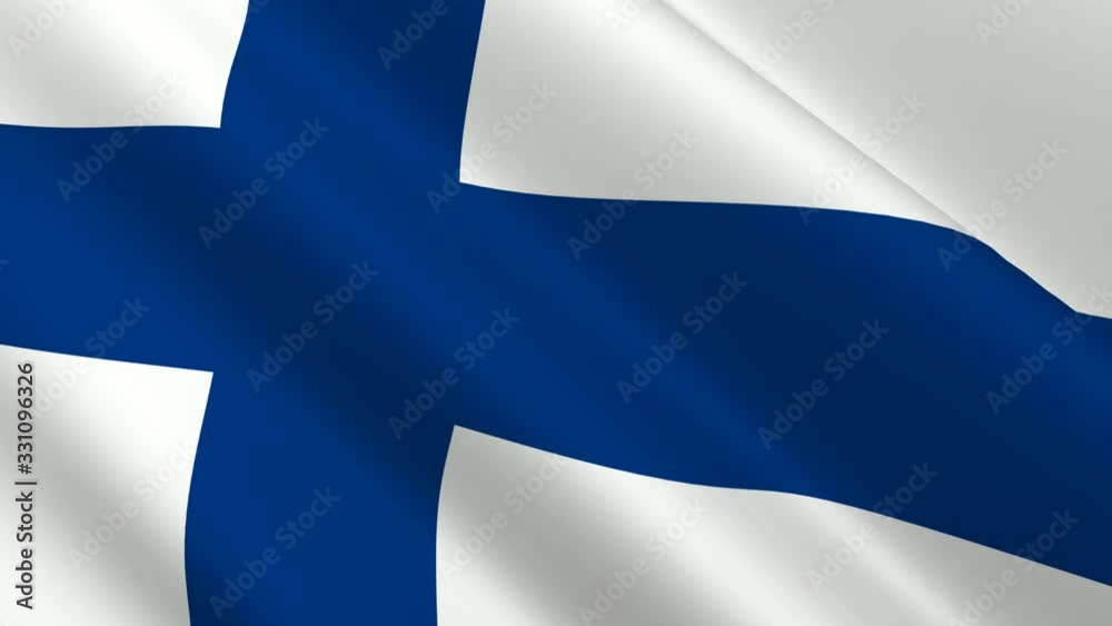 3d rendering finland flag waving animation full screen background, for celebrating independence day.