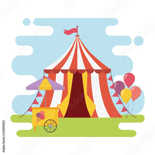 fun fair carnival tent ice cream booth balloons recreation entertainment