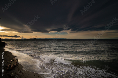 sunset over sea