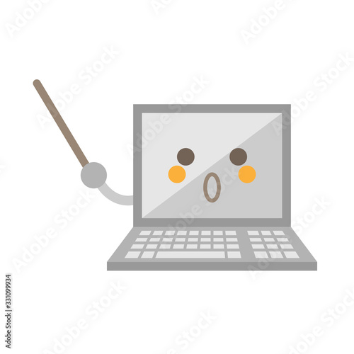 指示棒パソコン驚く