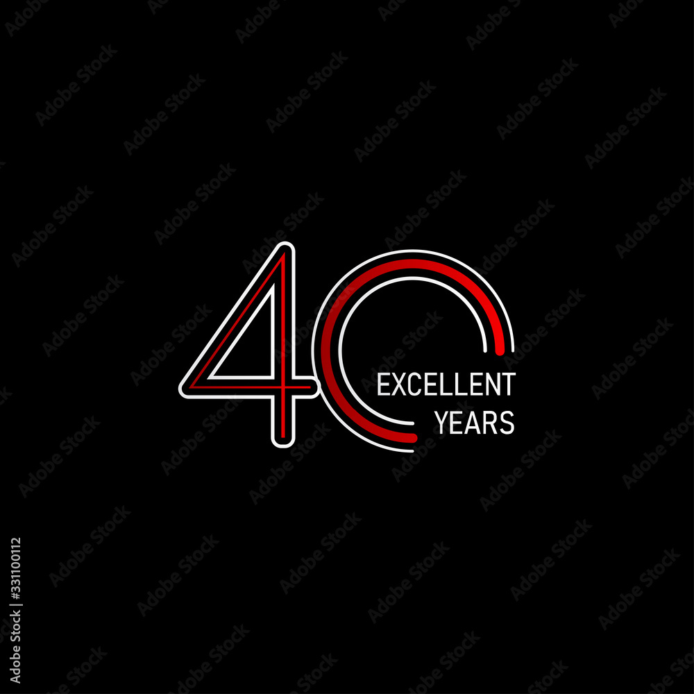 40 Years Excellent Anniversary Celebration Vector Template Design Illustration 40 Years Excellent Anniversary Celebration Vector Template Design Illustration