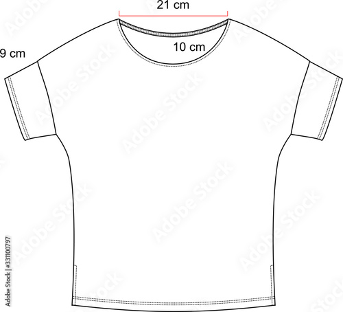 t shirt design apparel template,  Fashion Flat Sketch vector