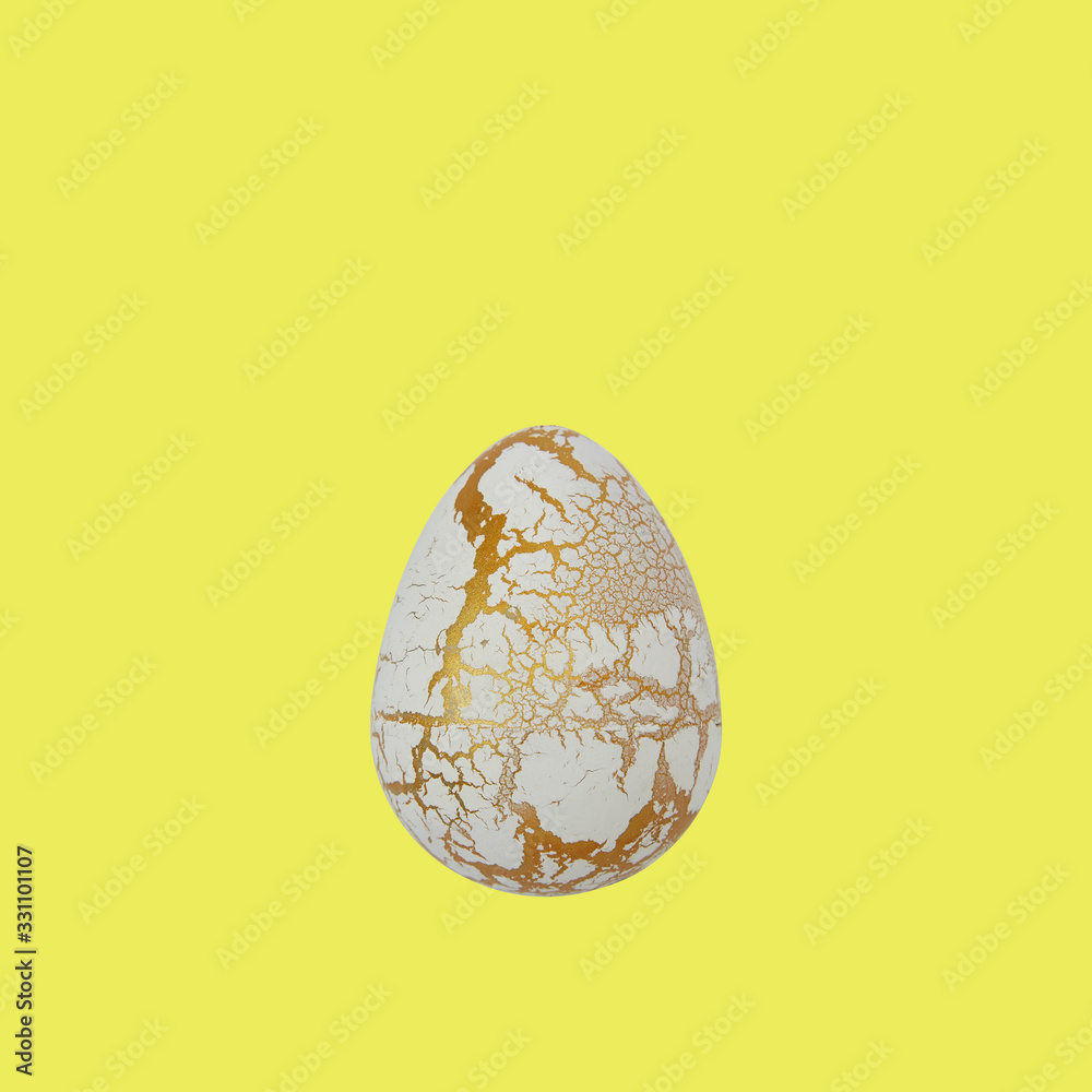 Easter egg isolated on a yellow Easter egg isolated on a yellow