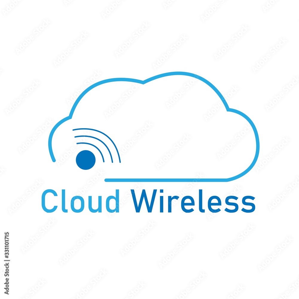 Illustration vector design of cloud wireless logo for company or business.