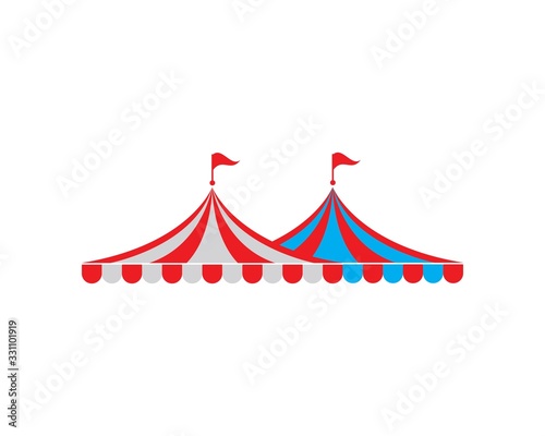 Circus tent logo template. Vector