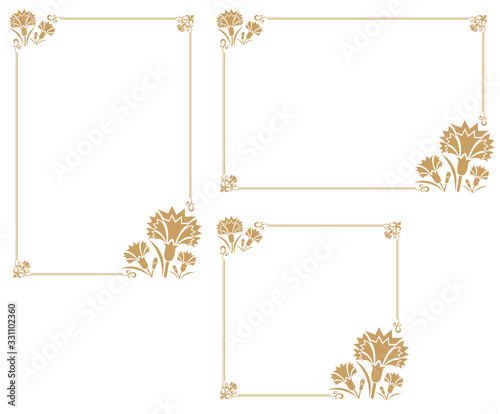 Decorative frame with carnation theme.A frame that gave a change in size to the same design.Good frame for a4 size paper.Certificate frame.
