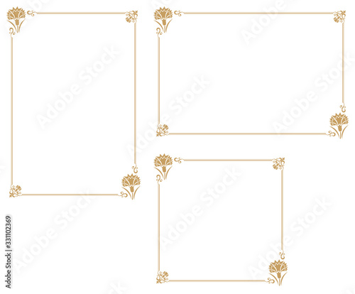 Decorative frame with carnation theme.A frame that gave a change in size to the same design.Good frame for a4 size paper.Certificate frame.