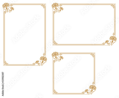 Decorative frame with carnation theme.A frame that gave a change in size to the same design.Good frame for a4 size paper.Certificate frame.