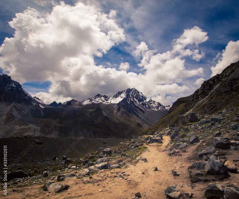 hiking trail in the mountains of Peru